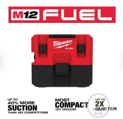 ПИЛОСМОК  Milwaukee Tool M12 Fuel™ Cordless 1.6 Gallon Wet/Dry Vacuum