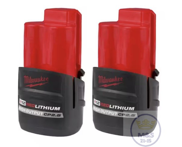 2 БАТАРЕЇ 2,5 АМ/ГОД Milwaukee M12 REDLITHIUM XC 2.5 AH Battery (ОРИГІНАЛ) 